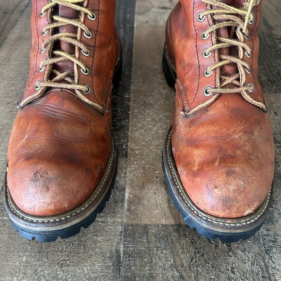 Red Wing Irish Setter Vintage Plain Toe Lace Up Work Boots Mens 13 D - Picture 12 of 12